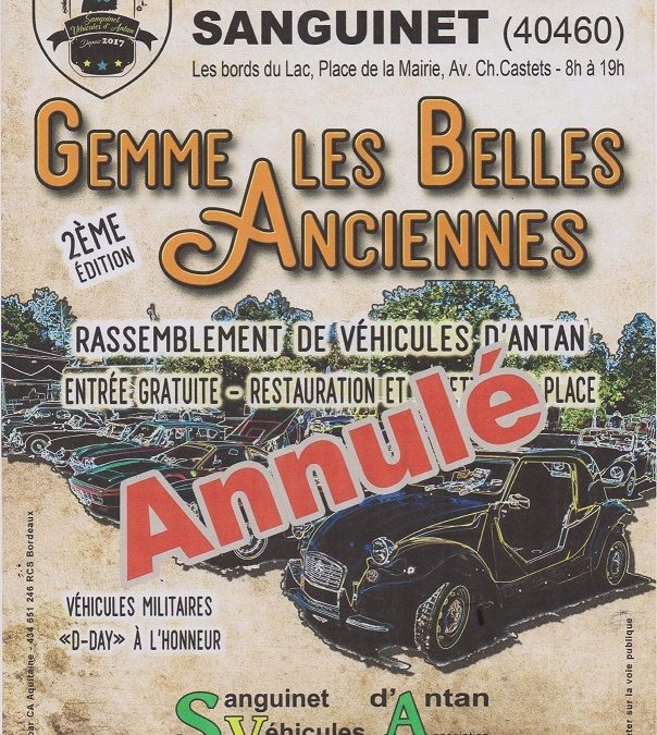 Rassemblement des véhicules d’Antan à Sanguinet (40) le 6 Juin 2020